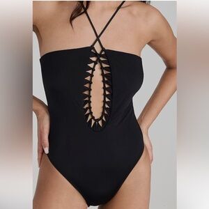 ViX Leeza Cutout Elegant Black One-Piece Swimsuit